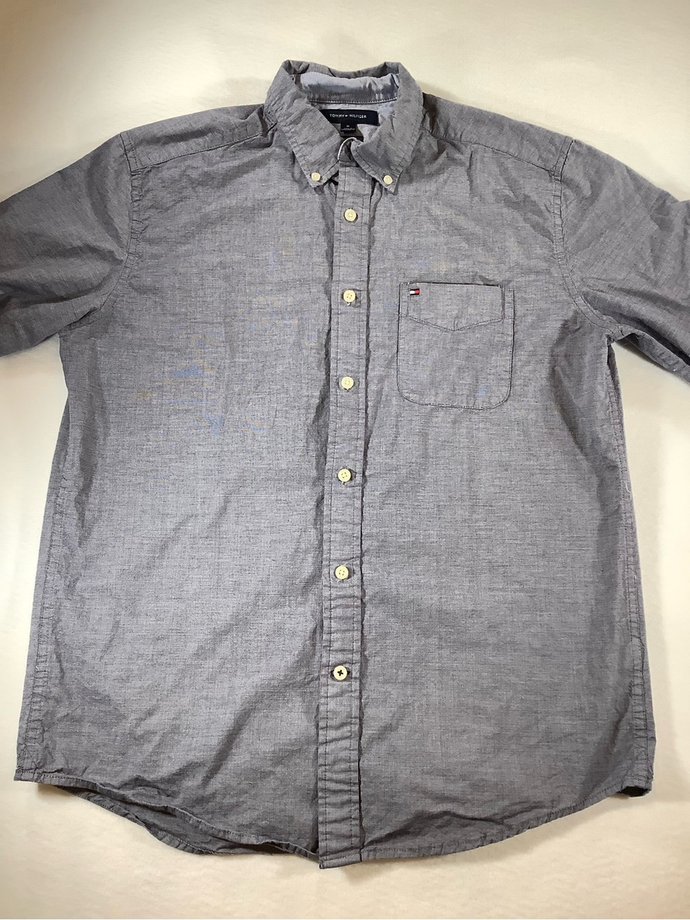 Tommy Hilfiger Men’s Heathered Light Blue Button-Down Shirt